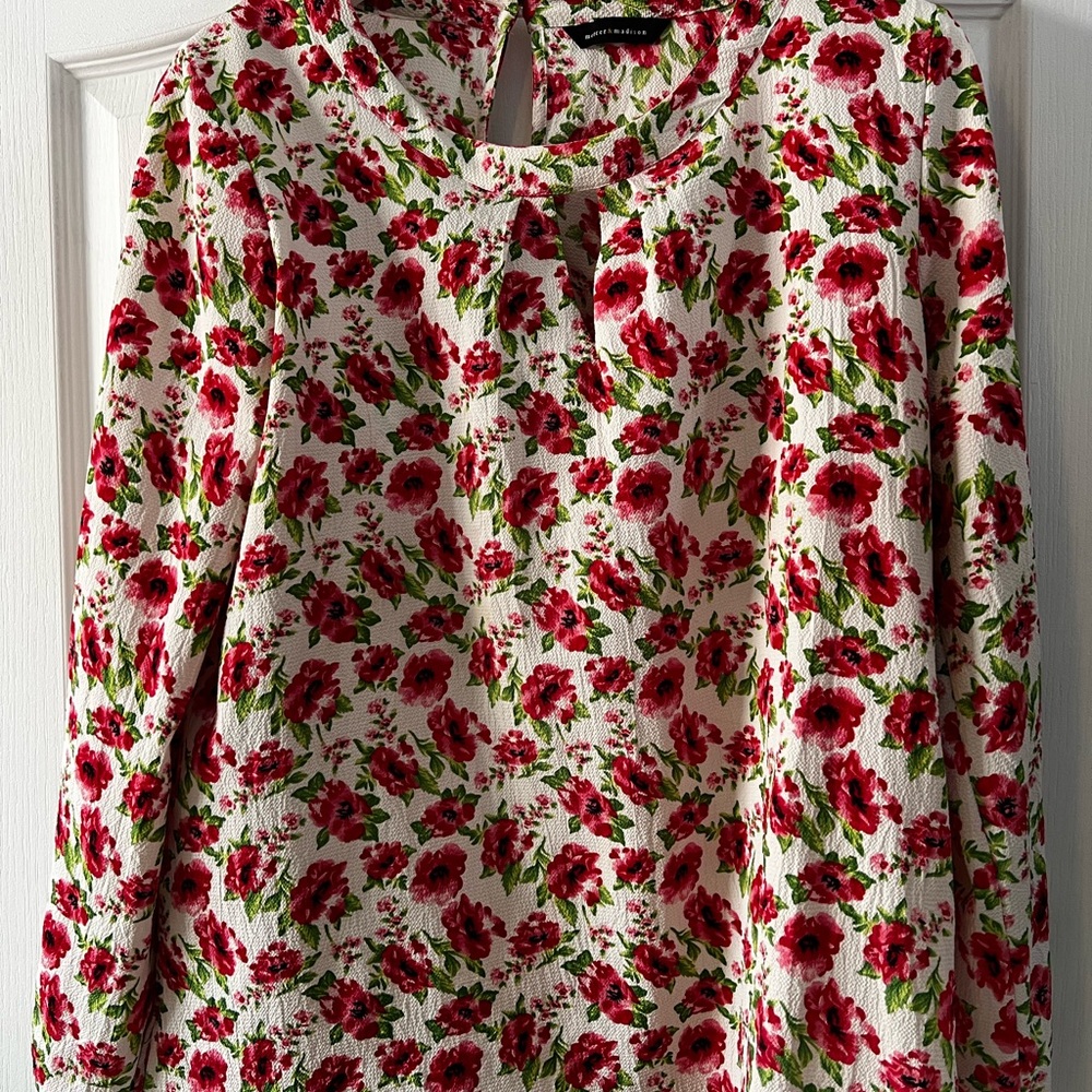 Floral Red and Green Women's Top
